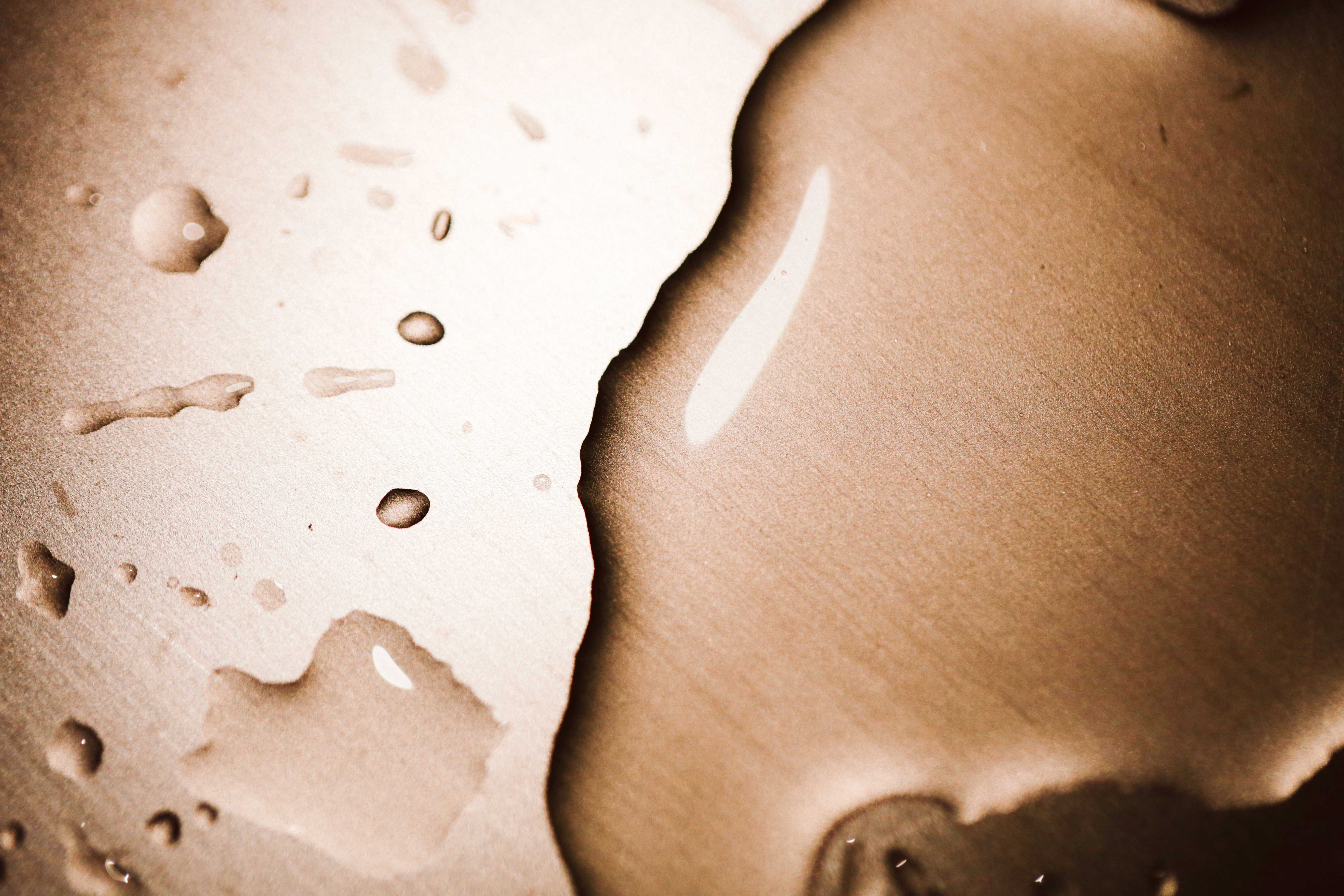 Water has spilled, creating liquid puddles.